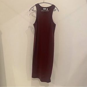 Leith maroon knit midi dress